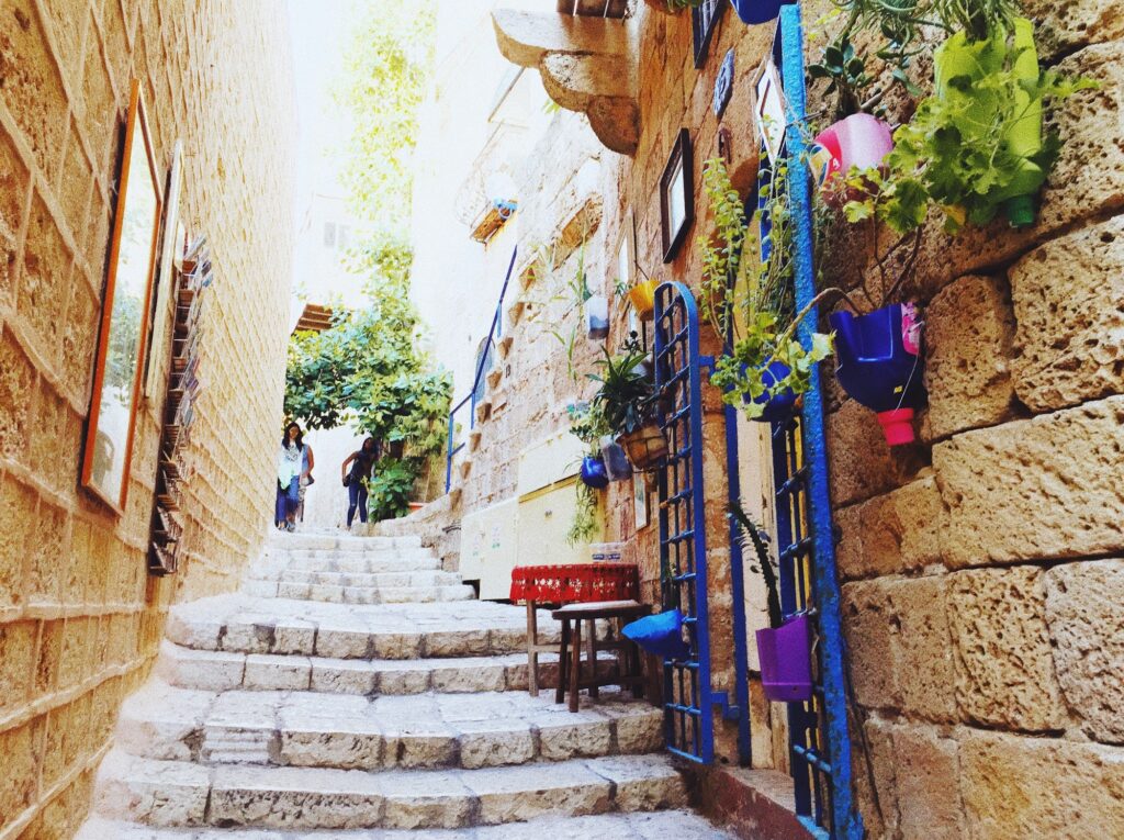 Vibrant colours of Jaffa old town in Tel Aviv